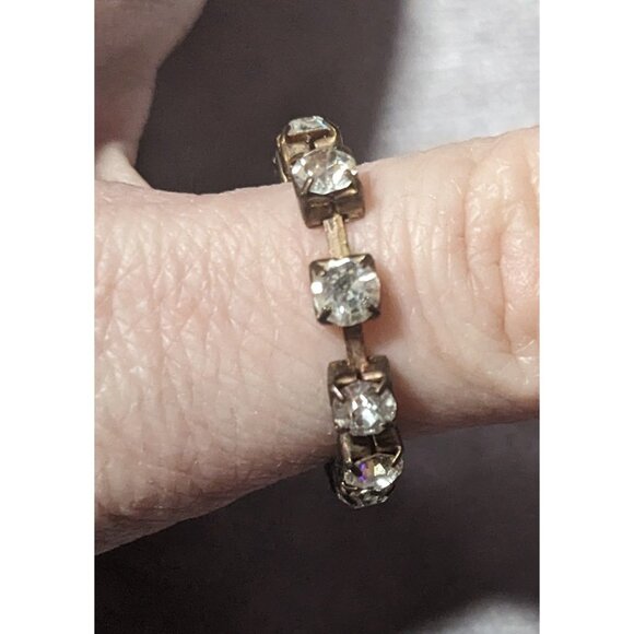 Chunky Oversized Rhinestone Link Fashion Ring Size 12 1/2 - Picture 1 of 6